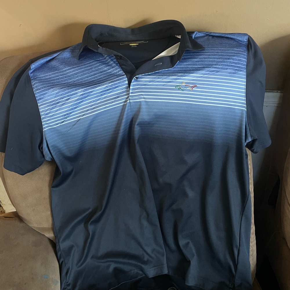 Greg Norman Men's Play Dry Performance tripe Golf Polo Shirt